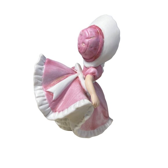 Girl with Bloomers #904 Bisque Porcelain Figurine Pink Ruffled Dress 4.5" - Picture 6 of 16